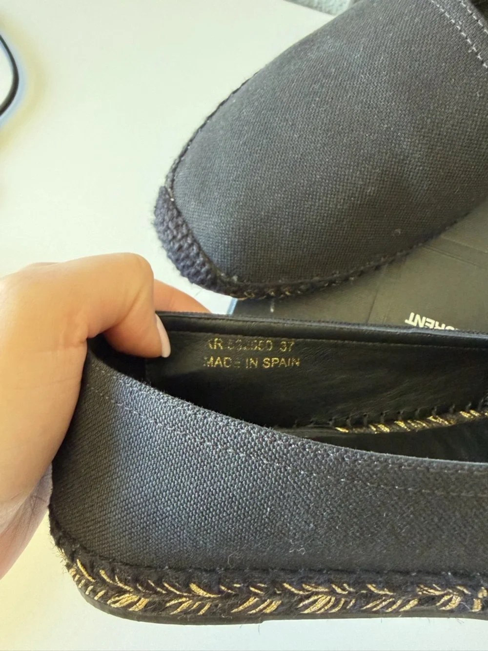 Saint Laurent Black Canvas Espadrilles with Braided Jute Trim - Picture 5 of 5